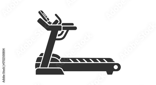 Modern Treadmill Icon: Side Profile Illustration.