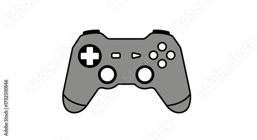 Gray Video Game Controller Illustration with Directional Pad and Action Buttons.