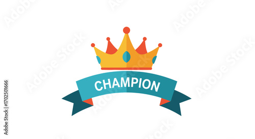 Golden Crown with Blue Champion Ribbon Award.
