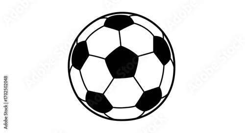 Classic Black and White Soccer Ball with Hexagonal and Pentagonal Panels.