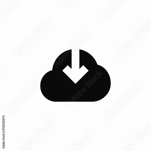 cloud download icon sign vector