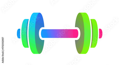 Colorful Gradient Dumbbell Fitness Icon.