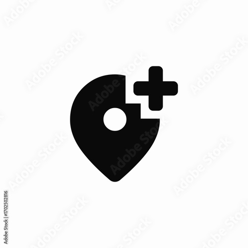 location create add plus icon sign vector
