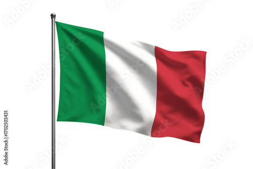 Free Download A waving italian flag on a silver flagpole - GFXLoad