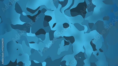 Blue camouflage abstract pattern transforming