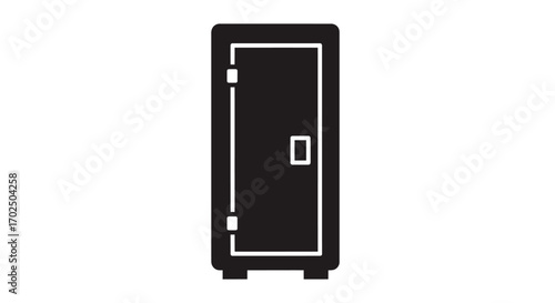 Black and White Illustration of a Closed Safe.