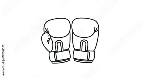 A pair of black and white boxing gloves ready for a fight.
