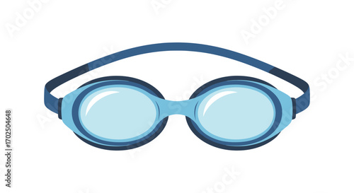 Blue swimming goggles with adjustable strap for water sports.