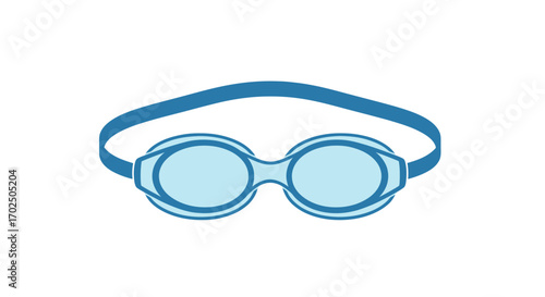 Blue swimming goggles with light blue lenses for aquatic activities.