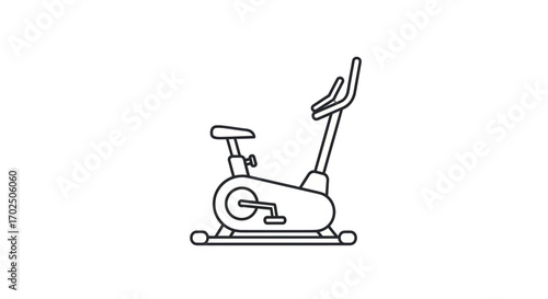 Minimalist Line Art of a Stationary Exercise Bicycle.