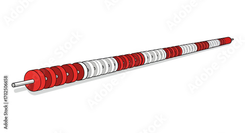 Red and White Floating Lane Marker for Swimming Pool.
