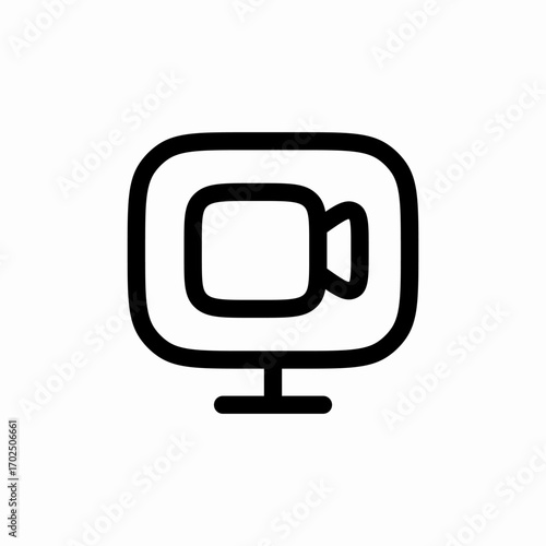 computer video chat icon sign vector