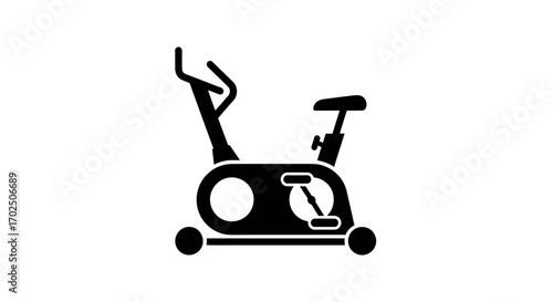 Black Exercise Bike Silhouette for Fitness and Cardio Training.