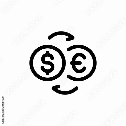 dollar euro exchange icon sign vector