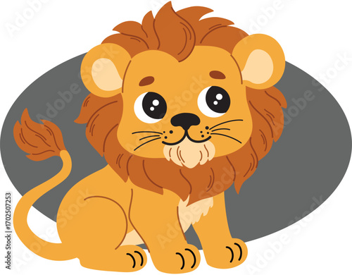 A powerful and bold lion illustration. A symbol of majesty and power, the lion is depicted in detail, highlighting its iconic mane. Its visual style can be adapted for a variety of purposes, from bran
