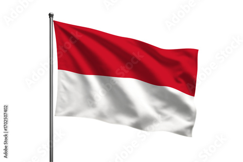 Free Download Indonesian flag waving on a silver pole - GFXLoad