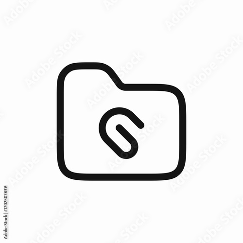 folder attachment paperclip icon sign vector
