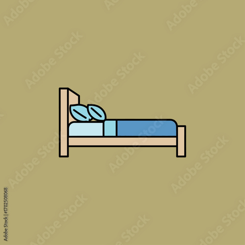 Bed icon flat vector design.