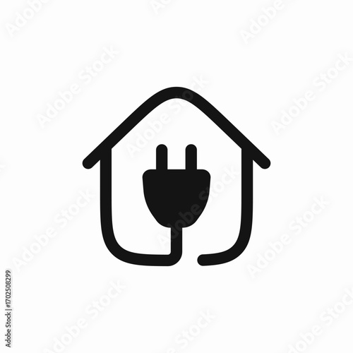 house electricity icon sign vector