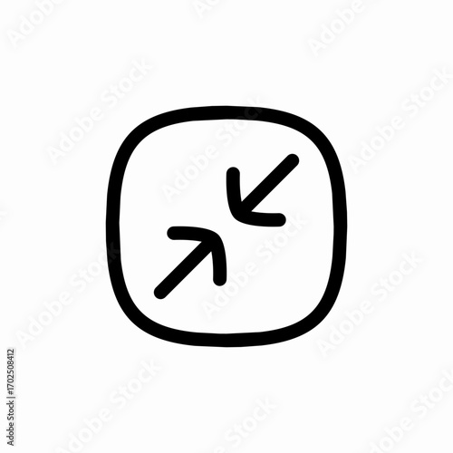 minimize arrow window icon sign vector