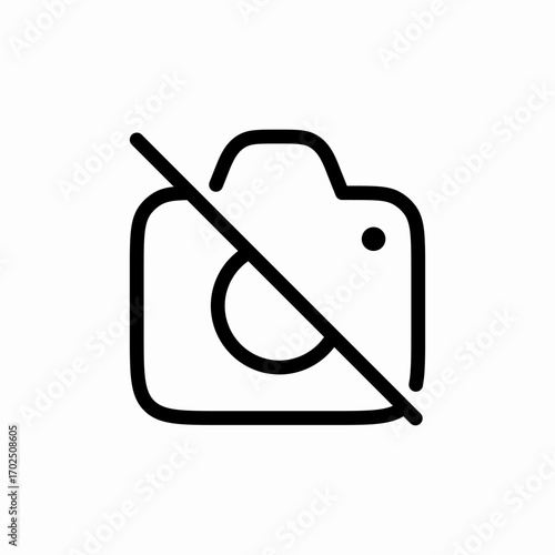 no photo camera prohibited icon sign vector