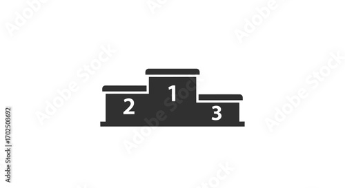 Black silhouette of a three-tiered winners podium with numbers 1 2 and 3.