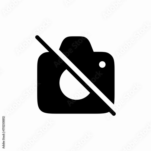 photo camera prohibited icon sign vector