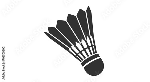 Stylized Black and White Badminton Shuttlecock Icon for Sports Graphics.