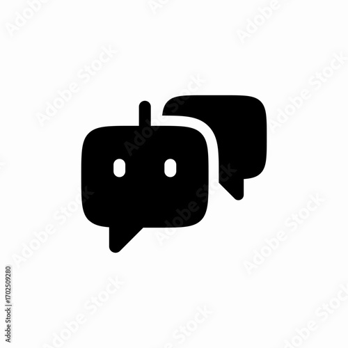 solid ai chat bot speech bubbles icon sign vector