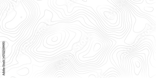Abstract black and white topographic contours lines of mountains. Topography map art curve drawing. vector illustration.