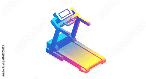 Colorful Isometric Treadmill with Digital Display for Exercise.