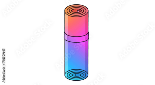 Cylindrical object with concentric circles gradient color.