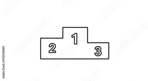Simple Black and White Podium with Numbers for Winners.