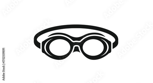 Black Swimming Goggles with Adjustable Strap for Water Sports.