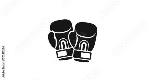 Pair of Black Boxing Gloves Icon.