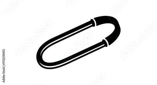 Black Metal Zipper Pull Tab with Oval Loop.