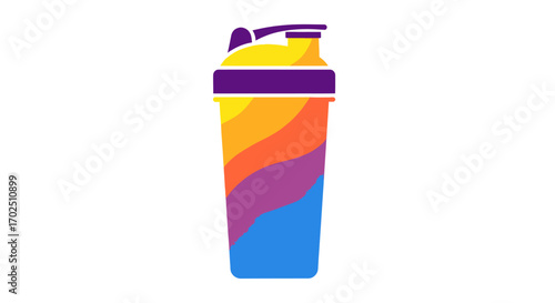 Colorful Vibrant Insulated Sports Shaker Bottle.