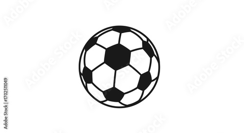 Classic Black and White Hexagonal Patterned Soccer Ball.