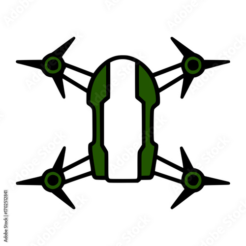 Green Stylized Drone Icon