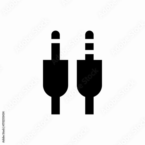 audio plug cable wire jack microphone loudspeaker icon sign vector
