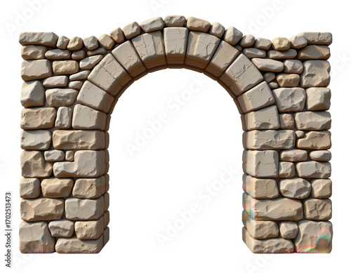 Detailed Stone Archway with Textured Surface and Natural Colors