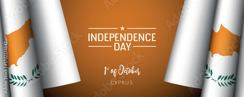 Cyprus independence day vector banner, greeting card