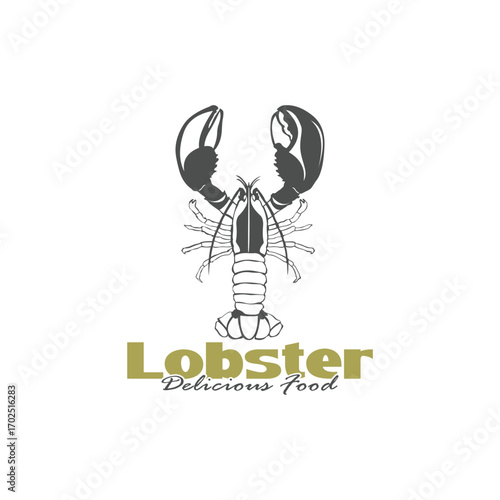 Lobster for Seafood Restaurant logo design vector. Lobster logo template illustration
