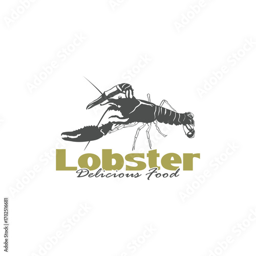 Lobster for Seafood Restaurant logo design vector. Lobster logo template illustration
