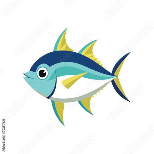 Vector art of cartoon tuna fish