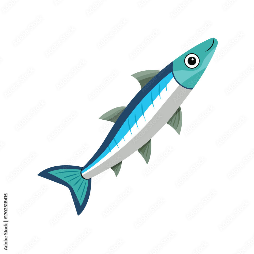 Fototapeta premium Vector art of stylized illustration of a sardine fish