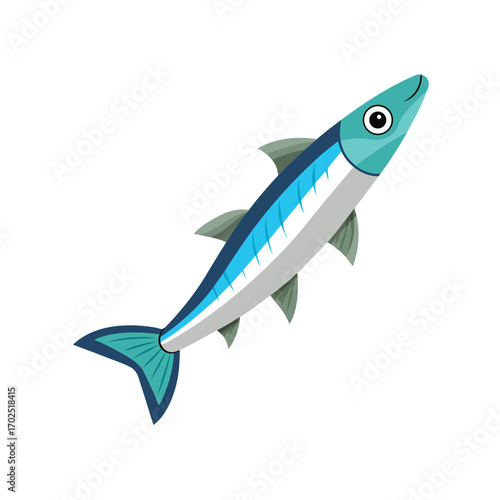 Vector art of stylized illustration of a sardine fish