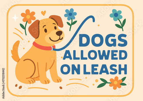 Label dogs allowed on leash 