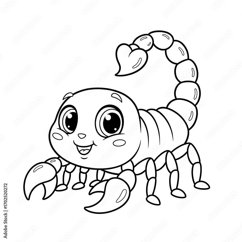 Fototapeta premium Scorpion cartoon coloring page