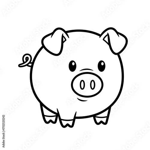 Pig cartoon coloring picture
